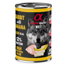 Вологий корм Alpha Spirit Rabbit With Banana для дорослих собак усіх порід з кроликом та бананами, 400 г