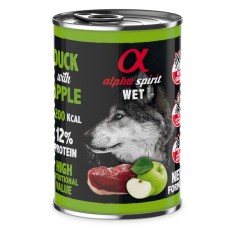 Вологий корм Alpha Spirit Duck with Green Apple для дорослих собак усіх порід з качкою та зеленими яблуками, 400 г