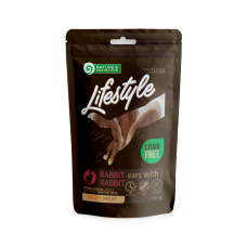 Ласощі для собак Nature`s Protection Lifestyle Snack Rabbit Ears Rabbit, сушені кролячі вуха з кроликом, 75 г