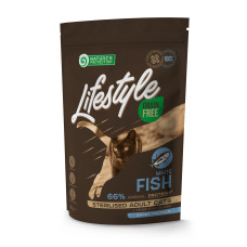 Сухий беззерновий корм Nature`s Protection Lifestyle для стерилізованих кішок з білою рибою, 400 г