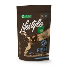 Сухой беззерновой корм Nature`s Protection Lifestyle для стерилизованных кошек с белой рыбой, 400 г