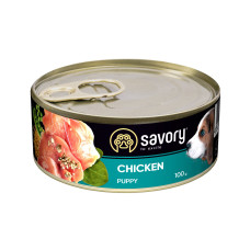 Влажный корм Savory для щенков всех пород, с курицей, 100 г