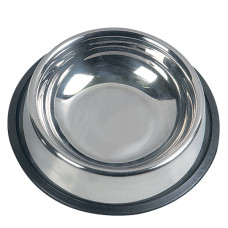 Миска для кішок Inox Cat Dish, з гумовим обідком, харчова нержавіюча сталь, 10х3, 5 см, Karlie - Flamingo