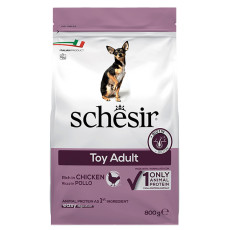 Сухой корм Schesir Dog Toy Adult для собак мини пород с курицей, 800 г