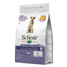 Сухой корм Schesir Dog Medium Mature для пожилых или малоактивных собак средних пород с курицей, 3 кг
