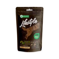 Ласощі для собак Nature`s Protection Lifestyle Snack Duck Dices Seaweed, скибочки качки з морською капустою,  75 г