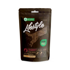 Ласощі для собак Nature`s Protection Lifestyle Snack Rabbit Chia Seeds, скибочки кролятини з насінням Чіа, 75 г