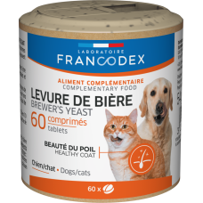 Francodex Пивные дрожжи для кошек и собак, 60 таб