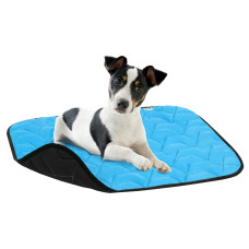 Підстилка для собак AiryVest, розмір S 55x40 см, блакитно-чорна