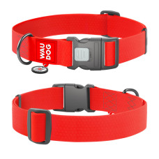 Ошейник для собак водостойкий WAUDOG Waterproof с QR паспортом, пластиковый фастекс, XXL, Ш 40 мм, Длина 46-70 см, оранжевый