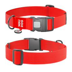 Ошейник для собак водостойкий WAUDOG Waterproof с QR паспортом, пластиковый фастекс, XXL, Ш 40 мм, Длина 46-70 см, оранжевый