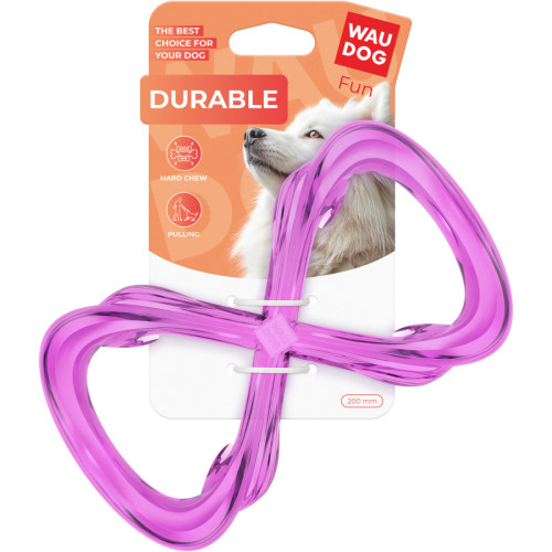 Іграшка для собак WAUDOG Fun Durable Вісімка, термопластична гума, 200 мм, фіолетовий