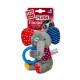 Игрушка для собак Слоненок с кольцом и пищалкой GiGwi Plush Friendz, текстиль, термопластическая резина, 16 см
