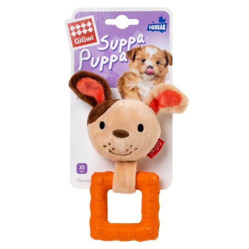 Игрушка для собак Собачка с пищалкой GiGwi Suppa Puppa, текстиль, резина, 15 см