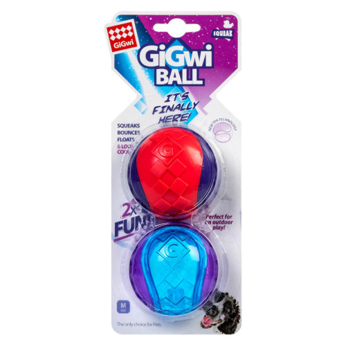 Игрушка для собак Два мяча из пищалки GiGwi Ball, TPR резина, 6 см