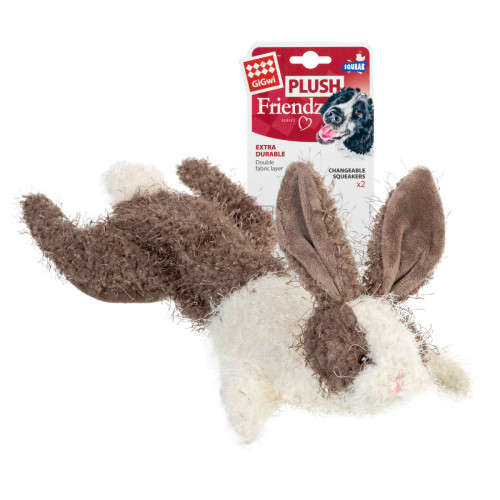 Игрушка для собак Заяц, шкурка с пищалкой GiGwi Plush, текстиль, 47 см
