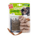 Игрушка для кошек Мышка с кошачьей мятой GiGwi Catnip, искусственный мех, 10 см, бежевая