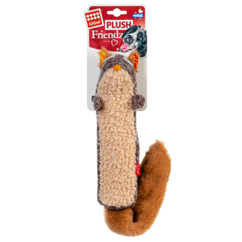 Игрушка для собак Белка с пищалкой GiGwi Plush, текстиль, 29 см