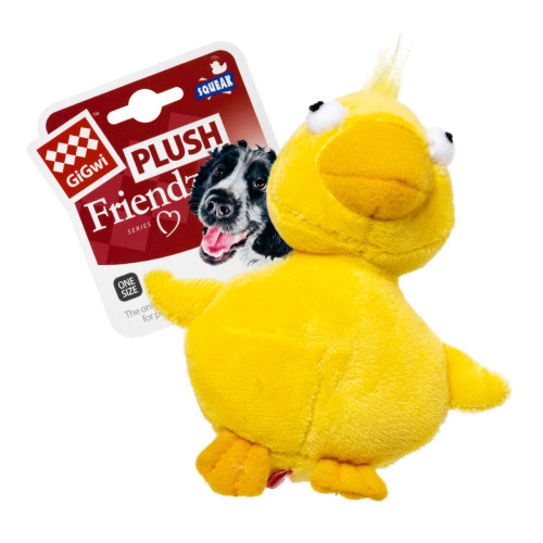 Игрушка для собак Утка с пищалкой GiGwi Plush, плюш, искусственный / ткань, МТХ, 11 см