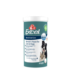Вітаміни 8in1 Excel «Brewers Yeast» для собак та котів, пивні дріжджі з часником, 1430 шт (для шкіри та шерсті)