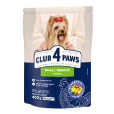 Сухой корм Club 4 Paws Adult Small Breeds с курицей для взрослых собак малых пород, 400 г