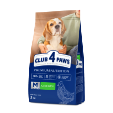 Сухой корм Club 4 Paws Adult Medium Breeds для взрослых собак средних пород, 2 кг