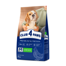 Сухой корм Club 4 Paws Adult Medium Breeds для взрослых собак средних пород, 2 кг