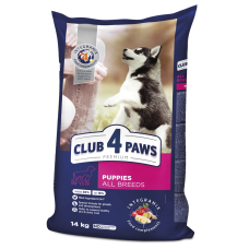 Сухой корм Club 4 Paws Puppies All Breeds с курицей для щенков всех пород, 14 кг