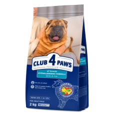 Гипоаллергенный сухой корм Club 4 Paws Adult All Breeds Lamb & Rice с ягненком и рисом для взрослых собак всех пород, 2 кг
