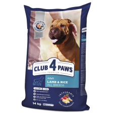 Гипоаллергенный сухой корм Club 4 Paws Adult All Breeds Lamb & Rice с ягненком и рисом для взрослых собак всех пород, 14 кг