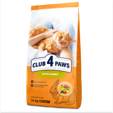 Сухой корм Club 4 Adult Cats Rabbit с кроликом для взрослых кошек, 14 кг