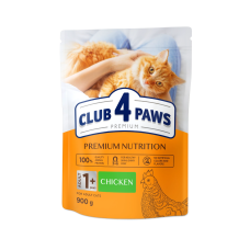 Сухой корм Club 4 Paws Adult Cats Chicken с курицей для взрослых кошек, 900 г