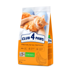 Сухой корм Club 4 Paws Adult Cats Chicken с курицей для взрослых кошек, 14 кг