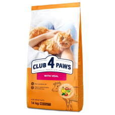 Сухой корм Club 4 Paws Adult Cats with Veal с телятиной для взрослых кошек, 14 кг