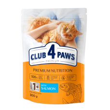 Сухой корм Club 4 Paws Adult Cats with Salmon с лососем для взрослых кошек, 300 г
