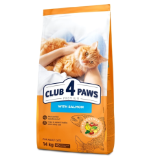 Сухой корм Club 4 Paws Adult Cats with Salmon с лососем для взрослых кошек, 14 кг