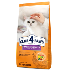 Сухой корм Club 4 Paws Adult Cats Urinary Health для поддержания здоровья мочевыводящей системы кошек, 14 кг