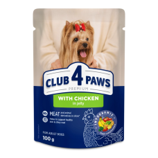 Влажный корм Club 4 Paws Adult Dog Small Breeds with Chicken in jelly с курицей в желе для взрослых собак малых пород, 100 г