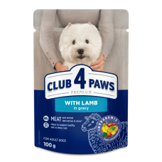 Влажный корм Club 4 Paws Adult Dog Small Breeds with Lamb in gravy с ягненком в соусе для собак малых пород, 100 г