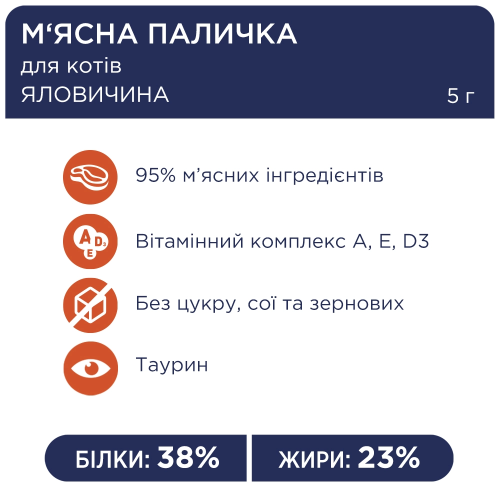 Мясная палочка Club 4 Paws с курицей и форелью для кошек, 5 г