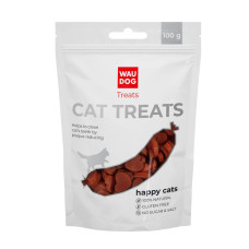 Ласощі для котів WAUDOG Treats Лососеві жувальні сердечки, 100 г