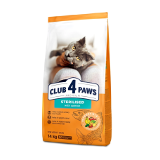 Сухой корм Club 4 Paws Adult Cats Sterilised with Salmon с лососем для стерилизованных кошек, 14 кг