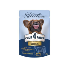 Влажный корм Club 4 Paws Plus Selection с кусочками говядины и овощами в соусе для собак малых пород, 85 г