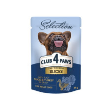 Влажный корм Club 4 Paws Plus Selection с кусочками утки и индейки в соусе для взрослых собак малых пород, 85 г