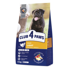 Сухой корм Club 4 Paws Adult Small Breeds Light с индейкой для собак малых пород подвержен ожирению (контроль веса), 5 кг