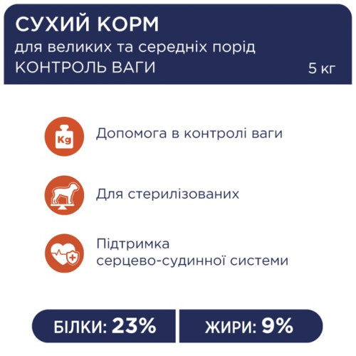 Сухой корм Club 4 Adult Medium & Large Breeds Light с индейкой для собак средних и крупных пород подвержен ожирению (контроль веса), 5 кг
