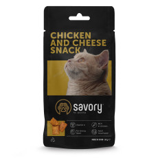 Хрустящие лакомства Savory Snack Подушечки для прихотливых кошек, с курицей и сыром, 60 г