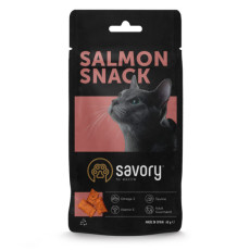 Хрустящие лакомства Savory Snack Подушечки для прихотливых кошек, с лососем, 60 г