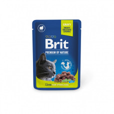 Вологий корм Brit Premium для стерилізованих котів, ягнятина, 100 г