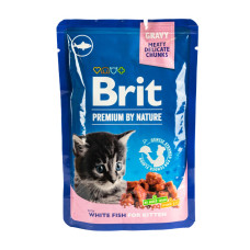 Вологий корм Brit Premium pouch для кошенят з білою рибою, 100 г